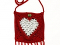 Heart shaped fringed pop tab purse