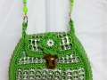 Pop tab purse with beaded handle