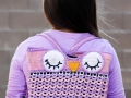 Owl shaped pop tab back pack