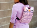 Owl shaped pop tab back pack