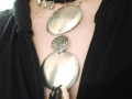 Soda can bottoms and beads necklace