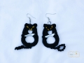 Pop tab black cat earrings