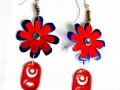 Aluminum can and beads earrings