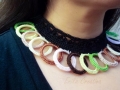 Plastic rings crochet necklace