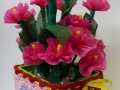 Heart shaped pop tab granny squares flower vase