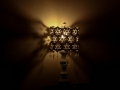 Hexagon granny squares pop tab lamp shade
