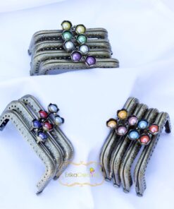 8.5 cm. Water Lily Beads Metal Purse Frame